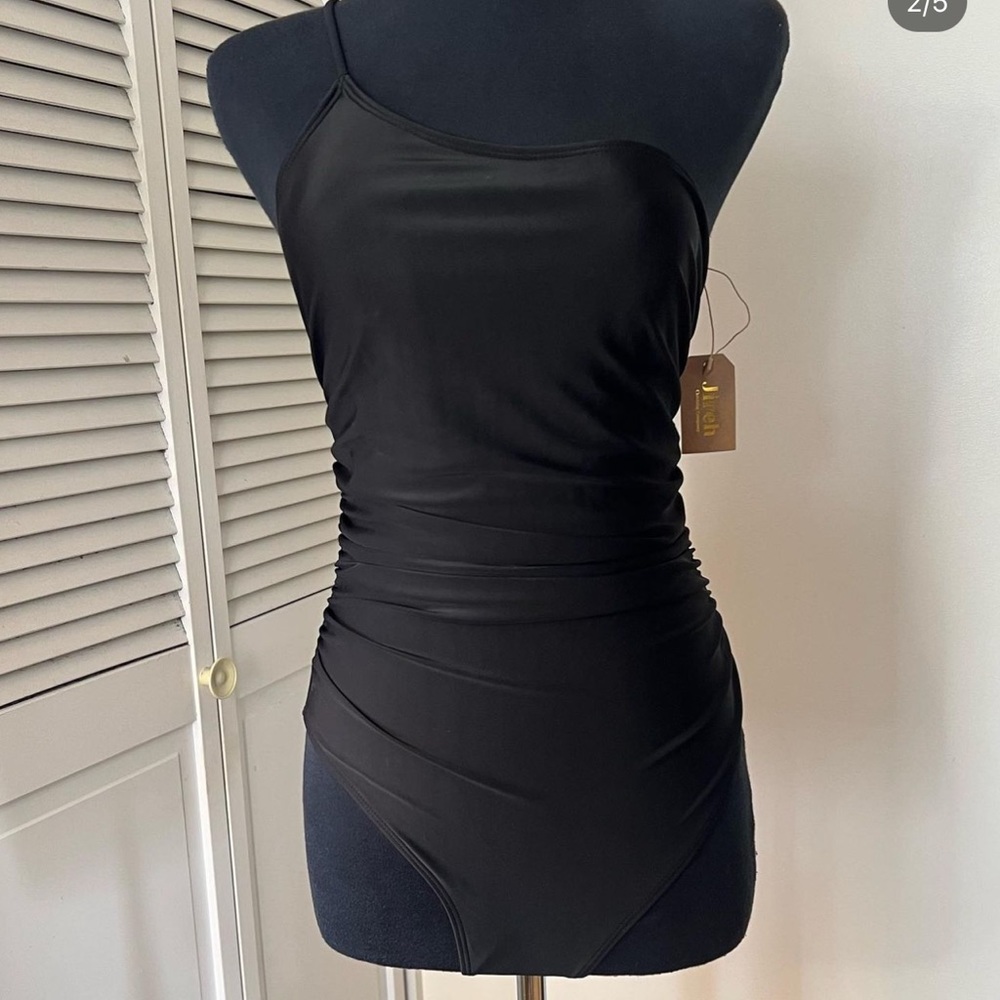 One Shoulder Black Swimsuit